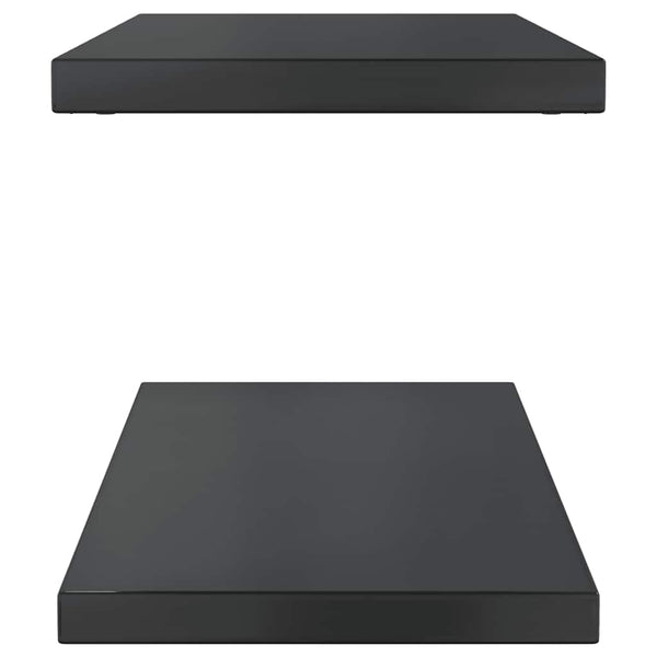 Wandregale 2 Stk. 75x30 cm Schwarz Edelstahl