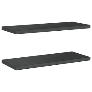Wandregale 2 Stk. 75x30 cm Schwarz Edelstahl