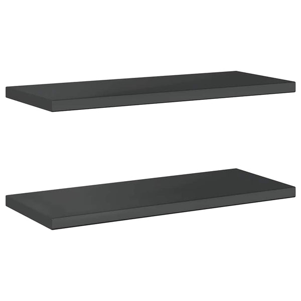 Wandregale 2 Stk. 75x30 cm Schwarz Edelstahl