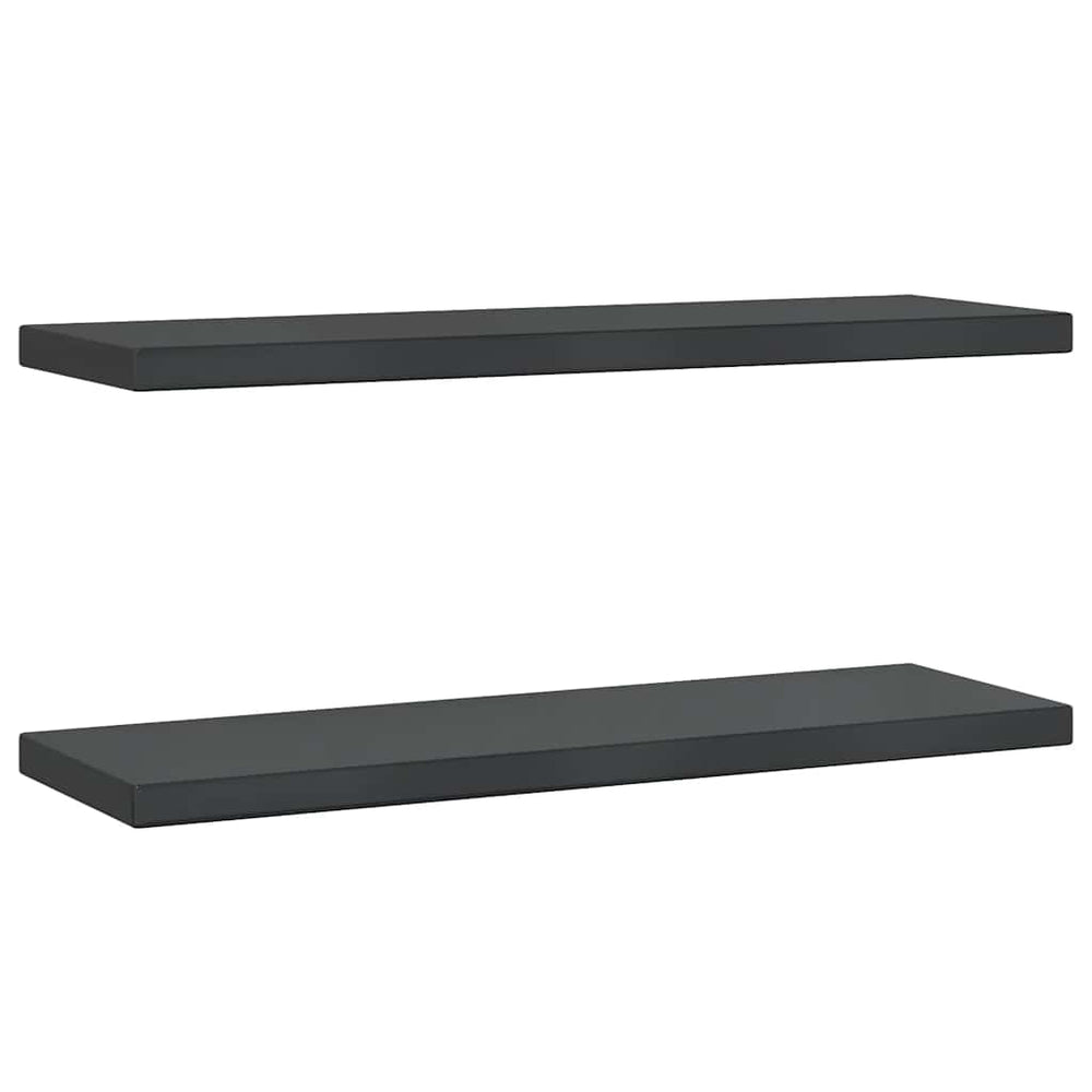Wandregale 2 Stk. 75x23,5 cm Schwarz Edelstahl
