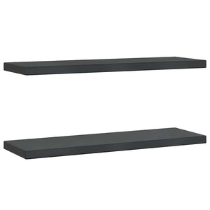 Wandregale 2 Stk. 75x23,5 cm Schwarz Edelstahl