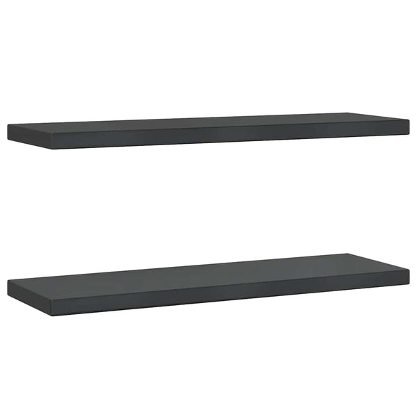 Wandregale 2 Stk. 75x23,5 cm Schwarz Edelstahl