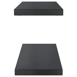 Wandregale 2 Stk. 75x23,5 cm Schwarz Edelstahl