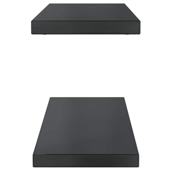 Wandregale 2 Stk. 75x23,5 cm Schwarz Edelstahl
