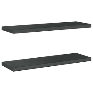 Wandregale 2 Stk. 75x23,5 cm Schwarz Edelstahl