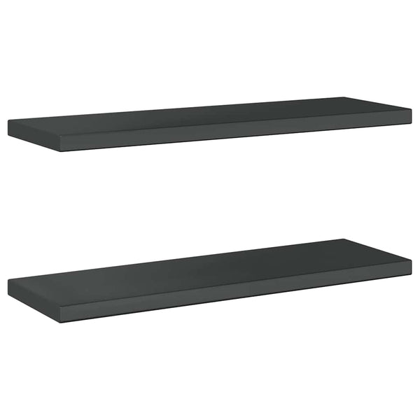 Wandregale 2 Stk. 75x23,5 cm Schwarz Edelstahl