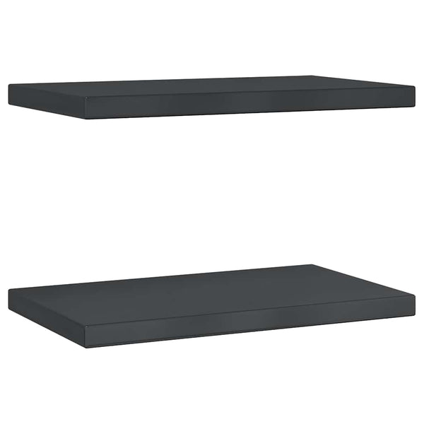 Wandregale 2 Stk. 50x30 cm Schwarz Edelstahl