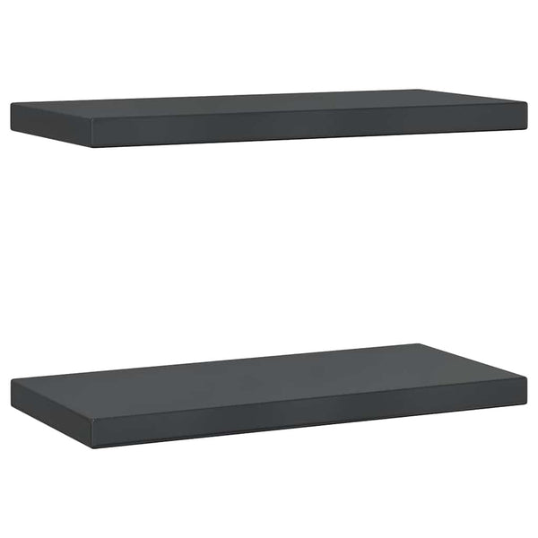 Wandregale 2 Stk. 50x23,5 cm Schwarz Edelstahl