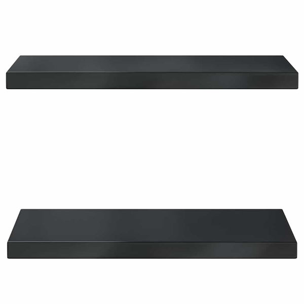 Wandregale 2 Stk. 50x23,5 cm Schwarz Edelstahl