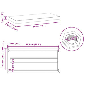 Wandregale 2 Stk. 50x23,5 cm Schwarz Edelstahl