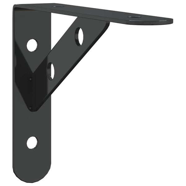 Regalträger 4 Stk. 15x2,5x11,5 cm Schwarz Edelstahl