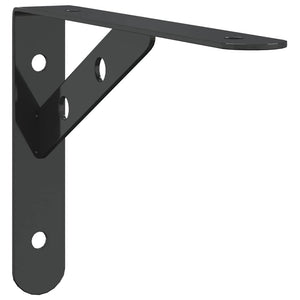 Regalträger 4 Stk. 20x2,5x14 cm Schwarz Edelstahl