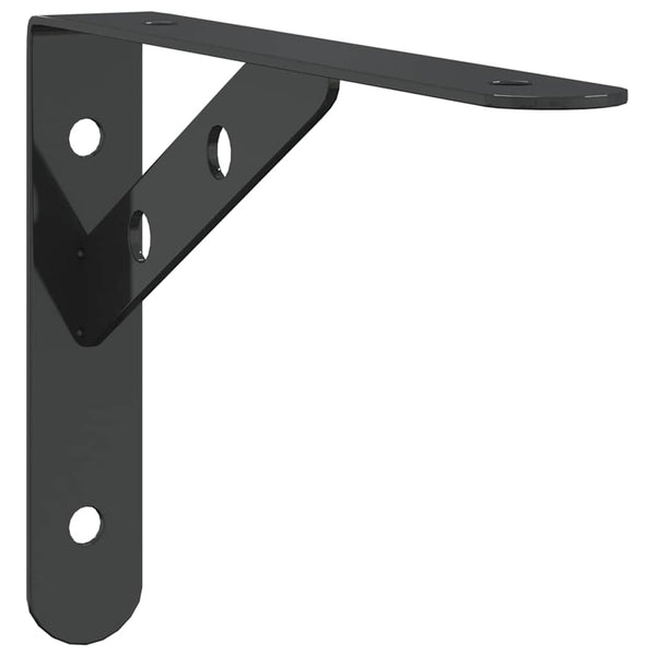 Regalträger 4 Stk. 20x2,5x14 cm Schwarz Edelstahl