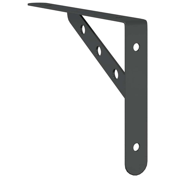 Regalträger 4 Stk. 23,5x2,5x15,5 cm Schwarz Edelstahl