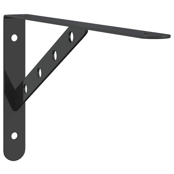 Regalträger 4 Stk. 30x2,5x15,5 cm Schwarz Edelstahl