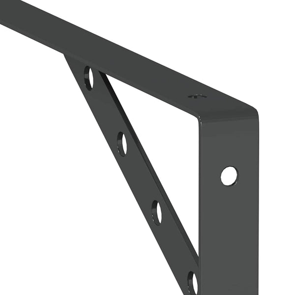 Regalträger 4 Stk. 30x2,5x15,5 cm Schwarz Edelstahl