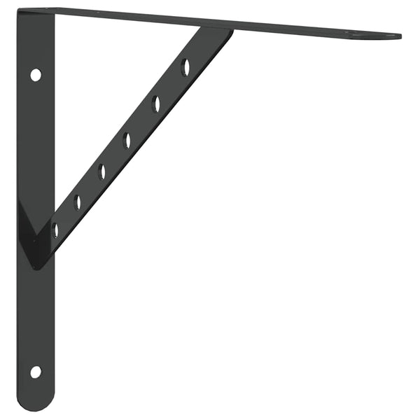 Regalträger 4 Stk. 40x2,5x25 cm Schwarz Edelstahl