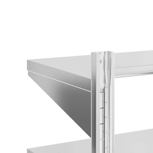 Wandregal mit 2 Böden 50x23,5x48 cm Silbern Edelstahl