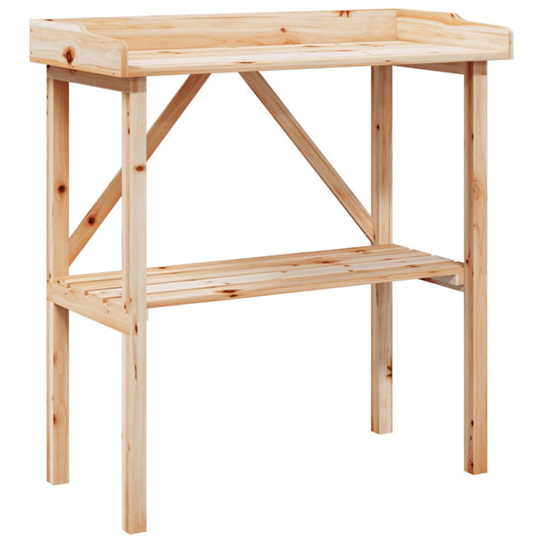 vidaXL Table de rempotage avec étagère 78x38x82,5 cm Bois de sapin massif