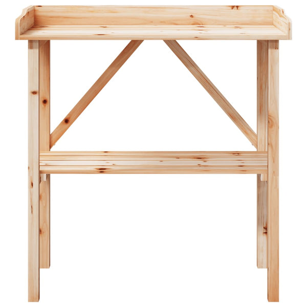 vidaXL Table de rempotage avec étagère 78x38x82,5 cm Bois de sapin massif