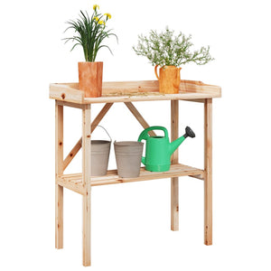 vidaXL Table de rempotage avec étagère 78x38x82,5 cm Bois de sapin massif