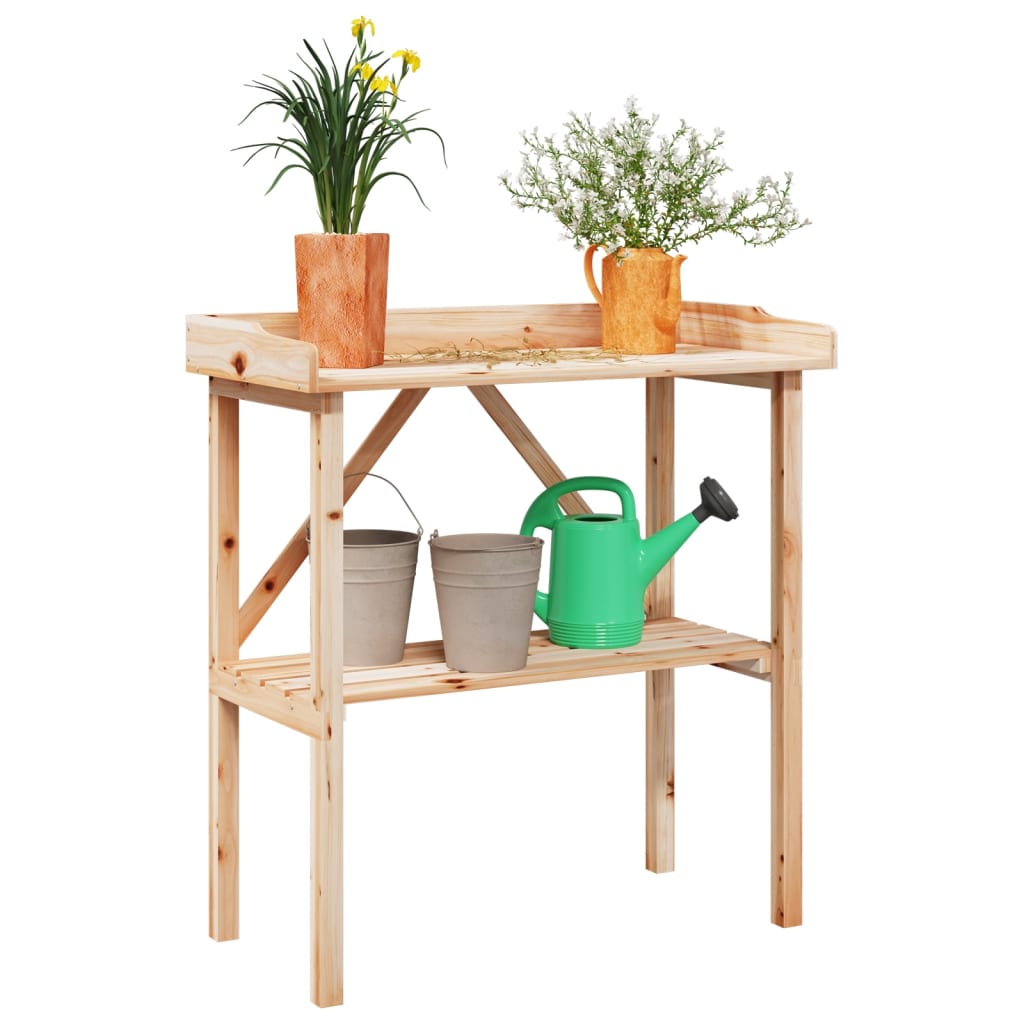 vidaXL Table de rempotage avec étagère 78x38x82,5 cm Bois de sapin massif