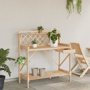 Pflanztisch mit Rankgitter aus Tannenholz