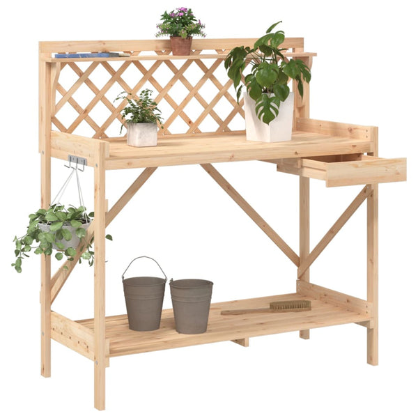 Pflanztisch mit Rankgitter aus Tannenholz
