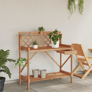 Pflanztisch mit Rankgitter Braun Tannenholz