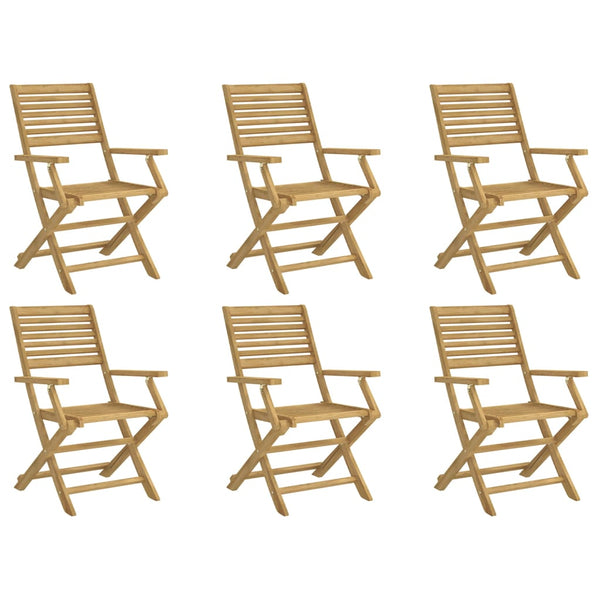 vidaXL Chaises de jardin pliables 6 pcs 54,5x61,5x86,5cm Bois d'acacia massif