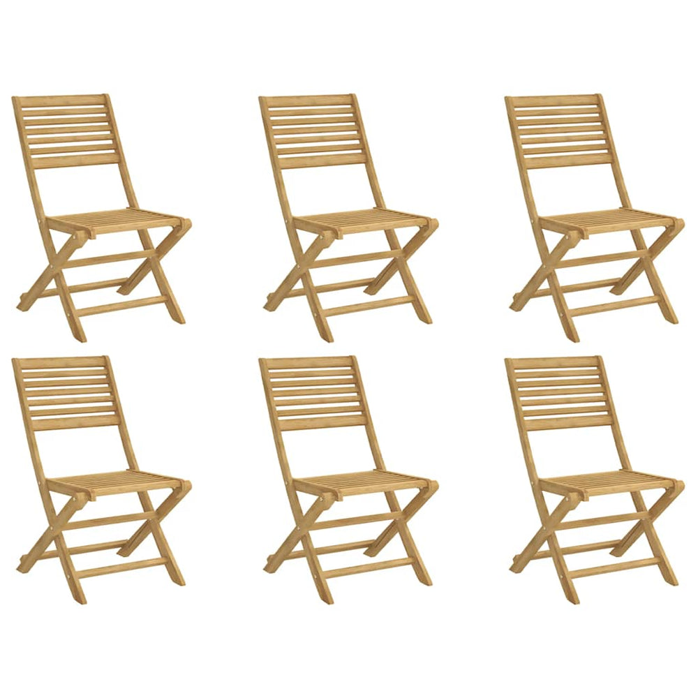 Klappbare Gartenstühle 6er Set Akazie Massivholz