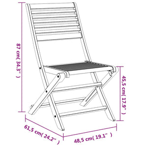 vidaXL Chaises de jardin pliantes 6 pcs 48,5x61,5x87 cm Bois d'acacia massif