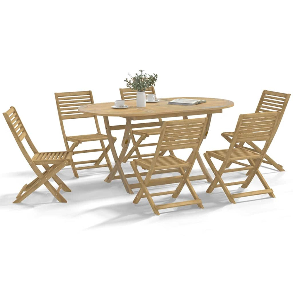 Klappbare Gartenstühle 6er Set Akazie Massivholz