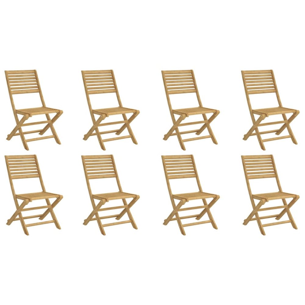 Klappbare Gartenstühle Akazie Massivholz, 8er Set