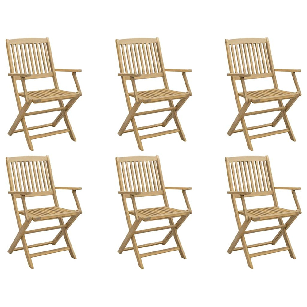 Klappbare Gartenstühle 6er Set Akazie Massivholz