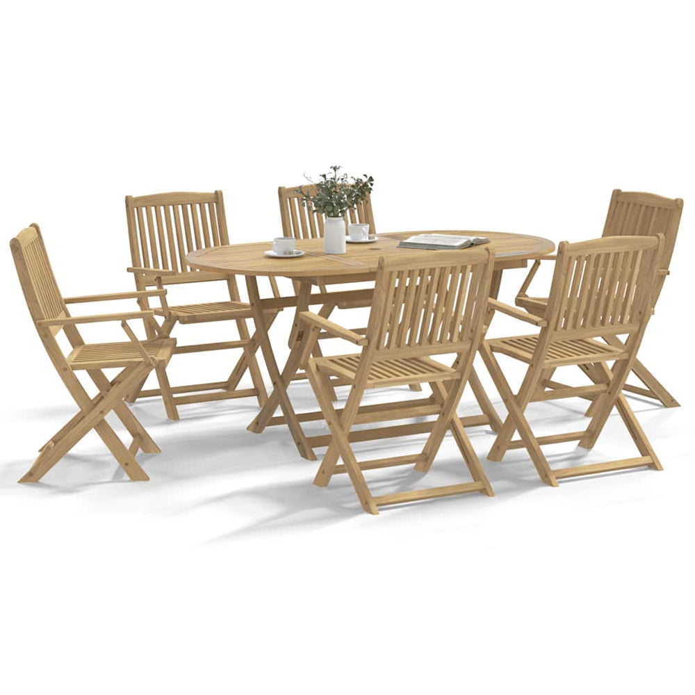 Klappbare Gartenstühle 6er Set Akazie Massivholz