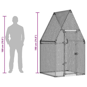 Hühnerkäfig Silbern 100x100x190 cm Verzinkter Stahl