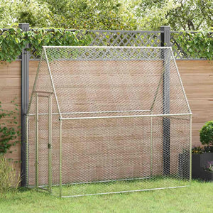 Hühnerkäfig Silbern 200x100x190 cm Verzinkter Stahl