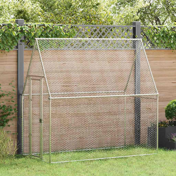 Hühnerkäfig Silbern 200x100x190 cm Verzinkter Stahl