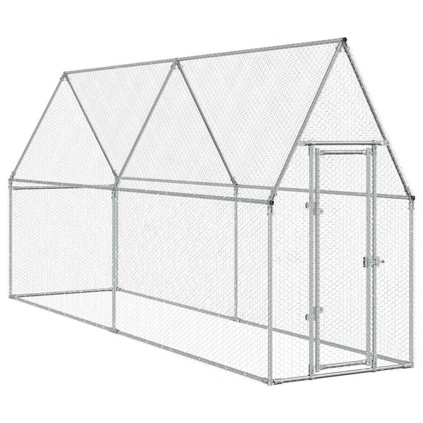 Hühnerkäfig Silbern 400x100x190 cm Verzinkter Stahl