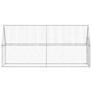 Hühnerkäfig Silbern 400x100x190 cm Verzinkter Stahl