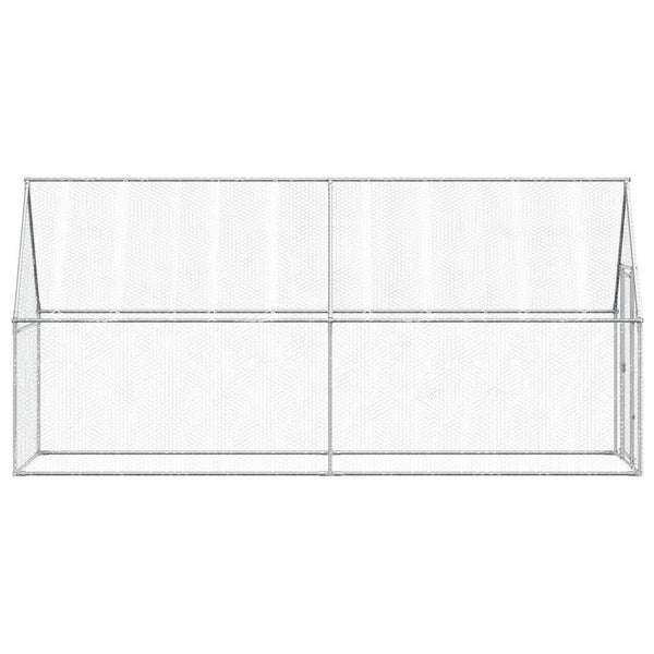 Hühnerkäfig Silbern 400x100x190 cm Verzinkter Stahl