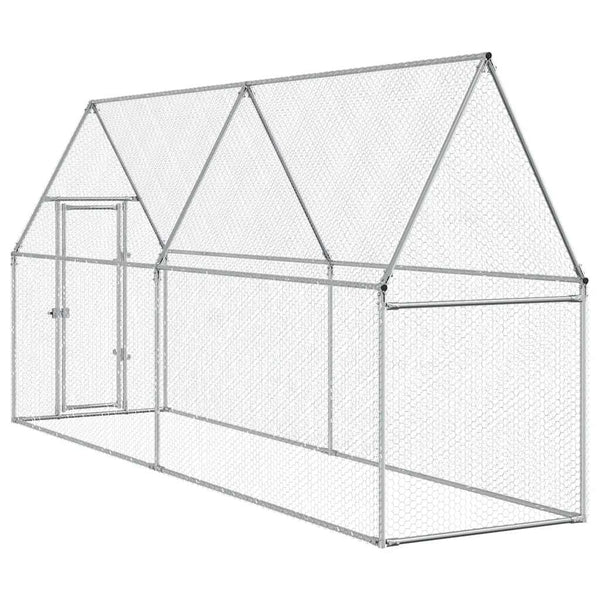 Hühnerkäfig Silbern 400x100x190 cm Verzinkter Stahl