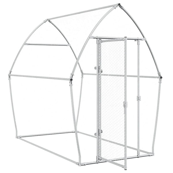 Hühnerkäfig Silbern 200x105x182 cm Verzinkter Stahl