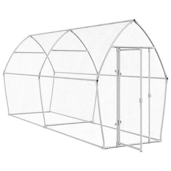 Hühnerkäfig Silbern 400x105x182 cm Verzinkter Stahl