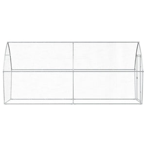 Hühnerkäfig Silbern 400x105x182 cm Verzinkter Stahl