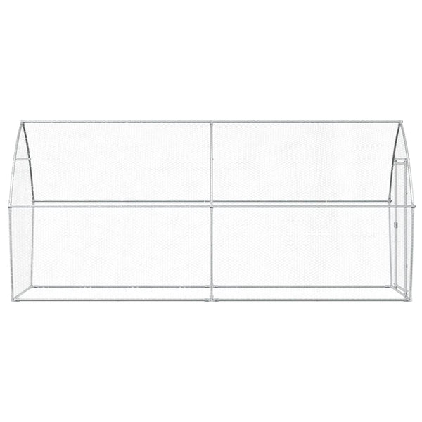 Hühnerkäfig Silbern 400x105x182 cm Verzinkter Stahl