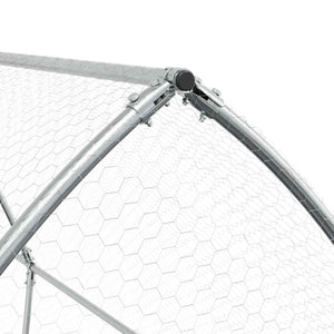 Hühnerkäfig Silbern 400x105x182 cm Verzinkter Stahl