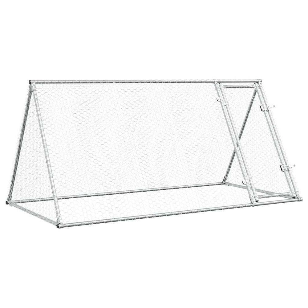 Hühnerkäfig Silbern 200x105x91 cm Verzinkter Stahl