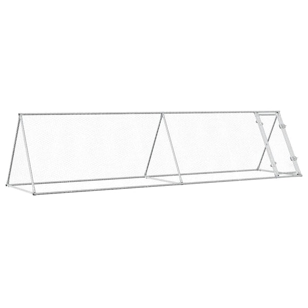 Hühnerkäfig Silbern 400x105x91 cm Verzinkter Stahl